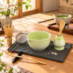 Matcha set 4Barista (light green) – een servies van keramiek voor het zetten van matcha-thee 